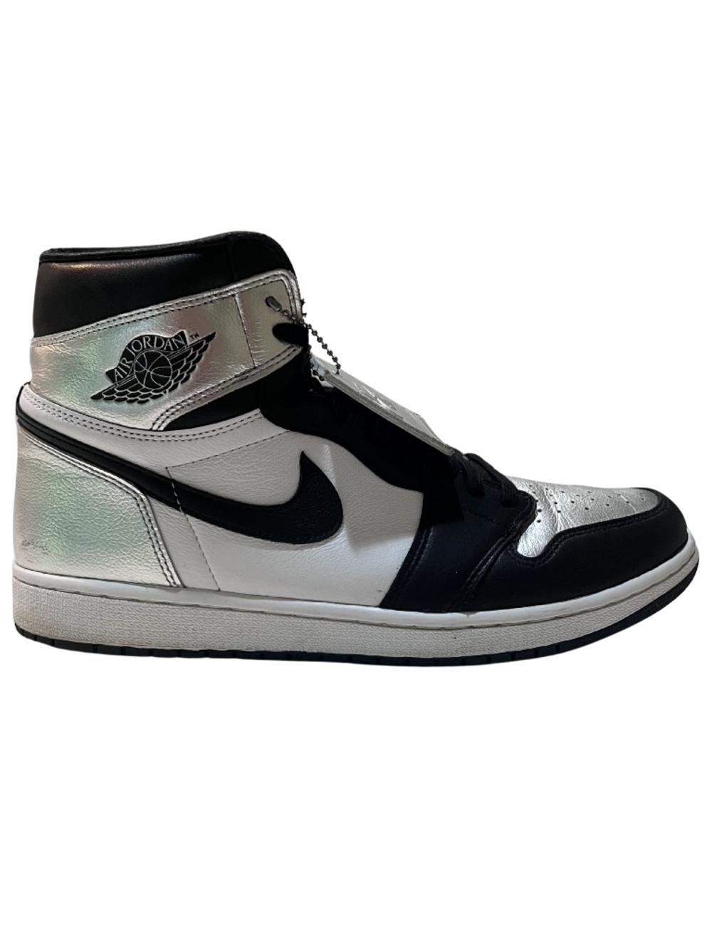 Nike Air Jordan 1 High OG Silver Toe Black White Size 12.5W 11M CD0461-001